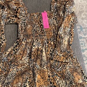 Lilly Pulitzer Black and Tan Long Sleeve Dress